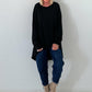 Oversized Shirt mit Statement Spruch auf dem Rücken - schwarz