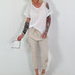 Linen Cut-Out Shirt - white