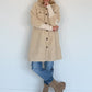 Teddymantel met mouwen met omslag - beige