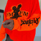 Grobstrickpullover mit Sweatärmeln - neonorange