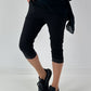 Capri Hose mit Bindeband - schwarz