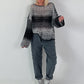 Grobstrickpullover mit Farbverlauf  - anthrazit-mehrfarbig