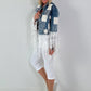 Boho Jeansjacke mit aufwendigen  Details - denim-weiss
