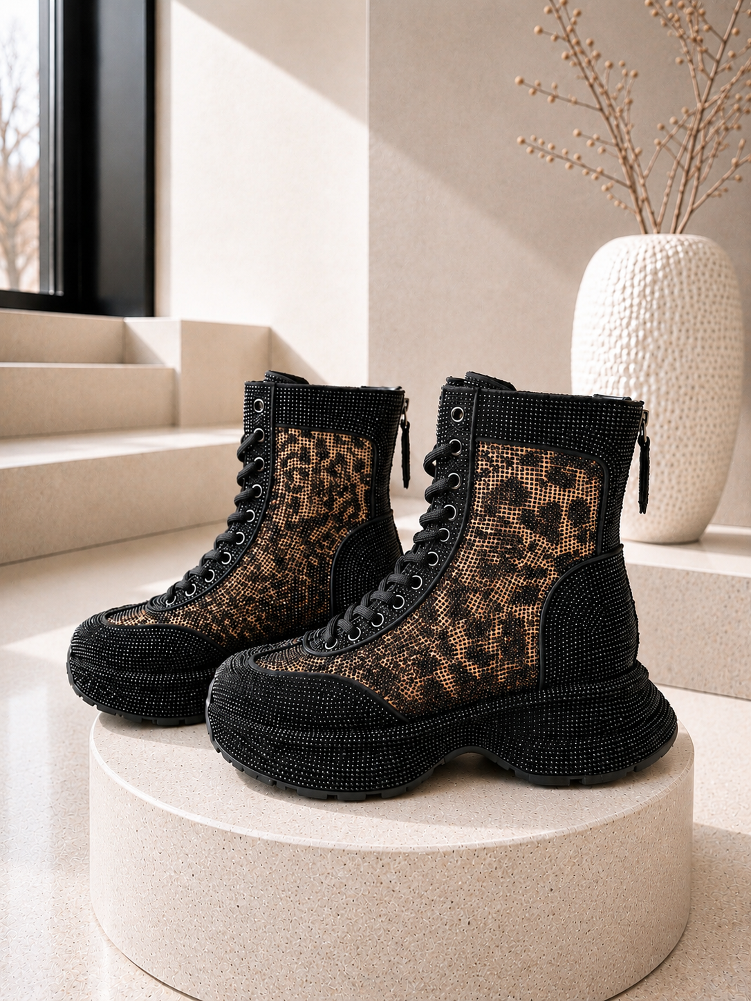 Bootie sparkle allover - black - leo