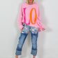 Oversized shirt model "Love Pop" - pink