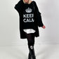 Oversized shirt model "KEEP CALM" - black