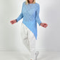 Asymmetrisches Shirt Modell "Lace Layer" - hellblau ( lieferbar ab ca. 11.12.25)
