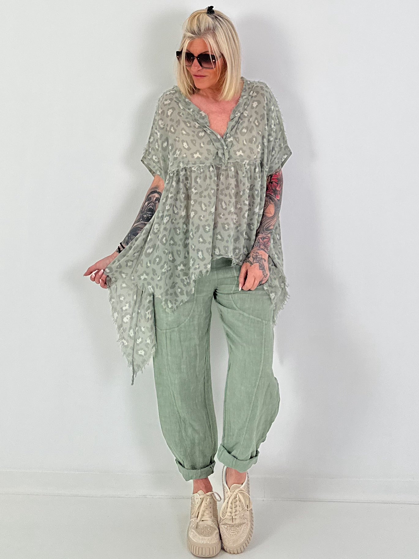 Asymmetrical Tunic Leo - khaki
