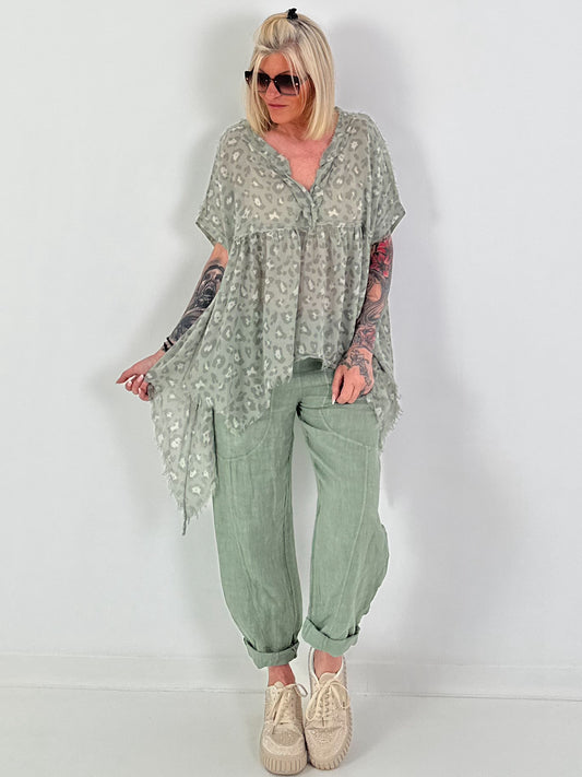 Asymmetrical Tunic Leo - khaki