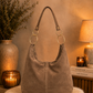 Echtledertasche mit aufwendigen Details - taupe