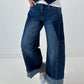 Jeans mit weitem Bein - denim