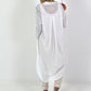 Long linen blouse with eyelet embroidery - white