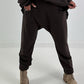 Sweat Baggy mit Tasche - mokka