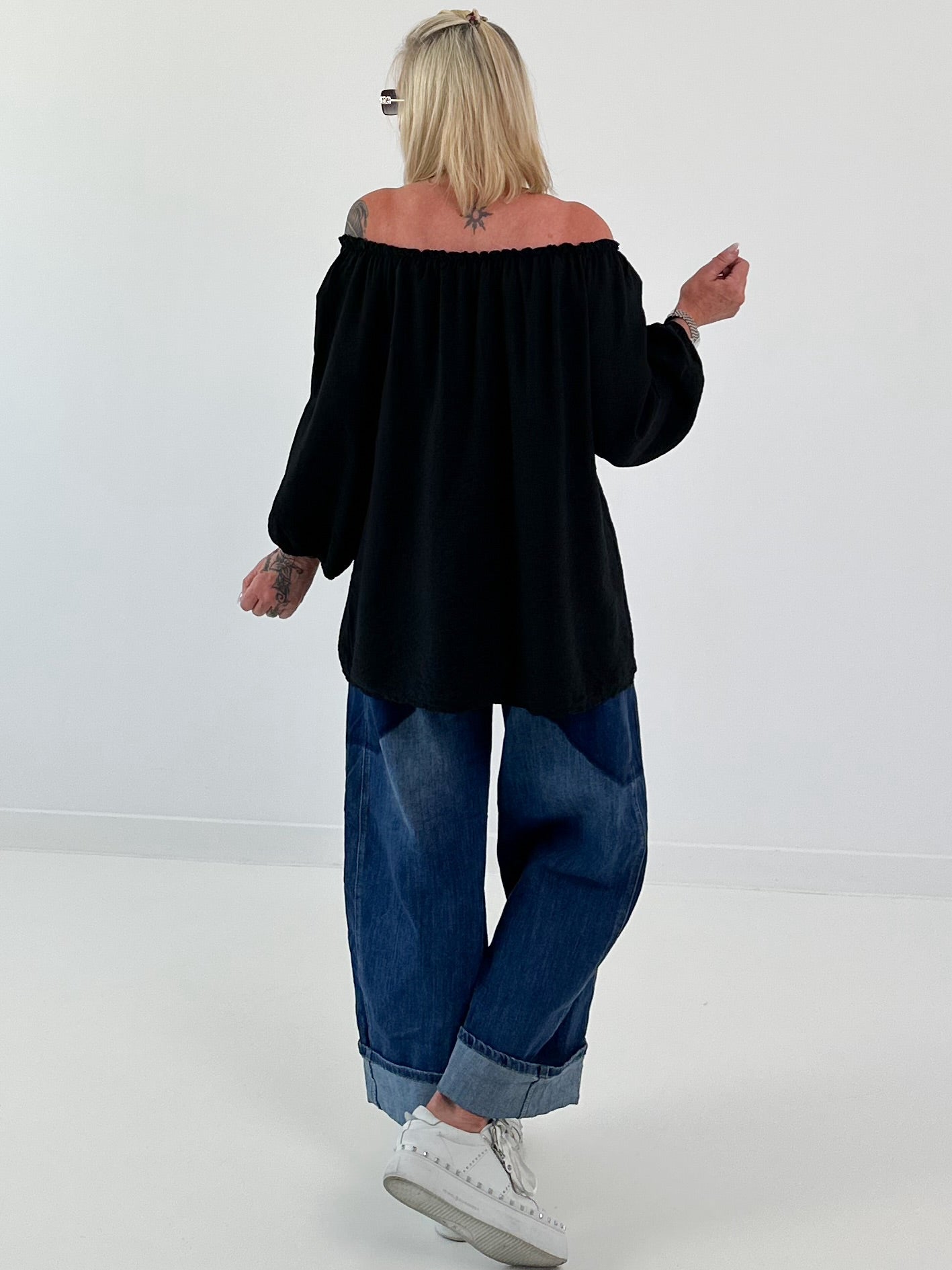 Carmen Tunika  - schwarz