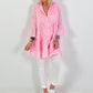 Tunika/Kleid mit Frotte-Applikation - rosa