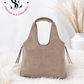 Faux suede bag - taupe
