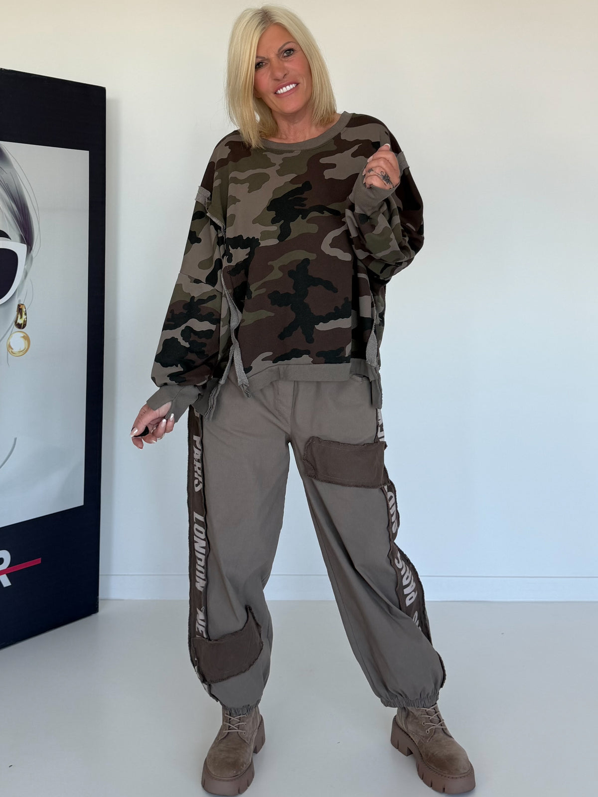 Sweater im Camouflage-Look - taupe-mokka-mehrfarbig
