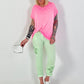 T-shirt with back tie - neon pink
