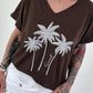 T-Shirt mit Glitzerpalmen - schoko