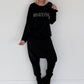 Sweater Whatever mit Strass-Details - schwarz