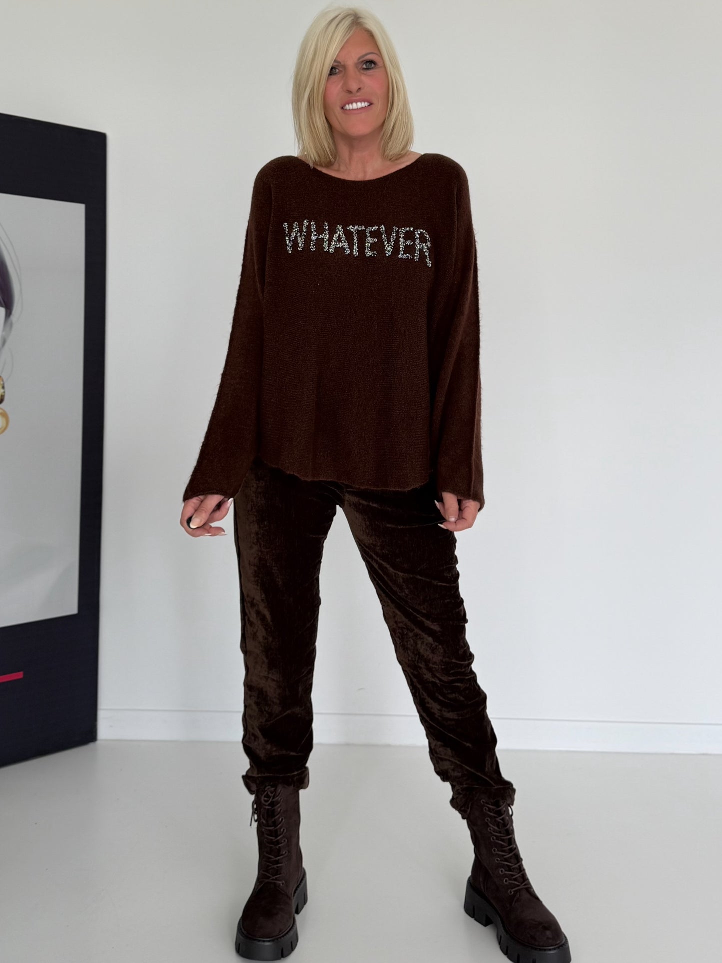 Zachte trui Whatever - mokka