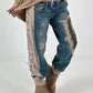 Jogg-Jeans im used Look Woman`s Face - denim