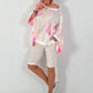 Korte broek met elastische tailleband - beige