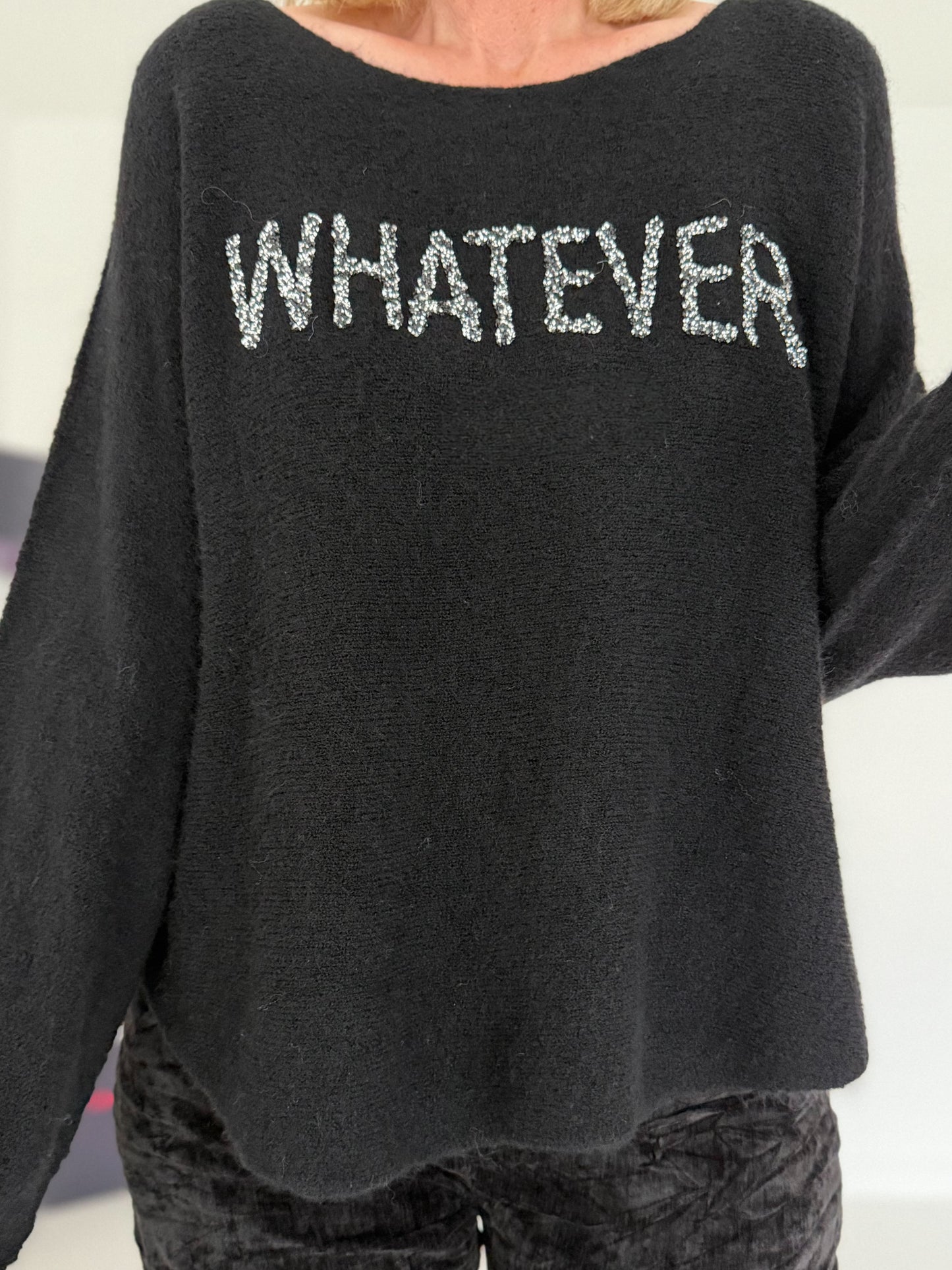 Zachte trui Whatever - zwart