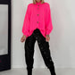 Oversized Strickjacke - neonpink