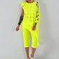 Shirt mit All-Over Cut-Outs und Ösen - neongelb