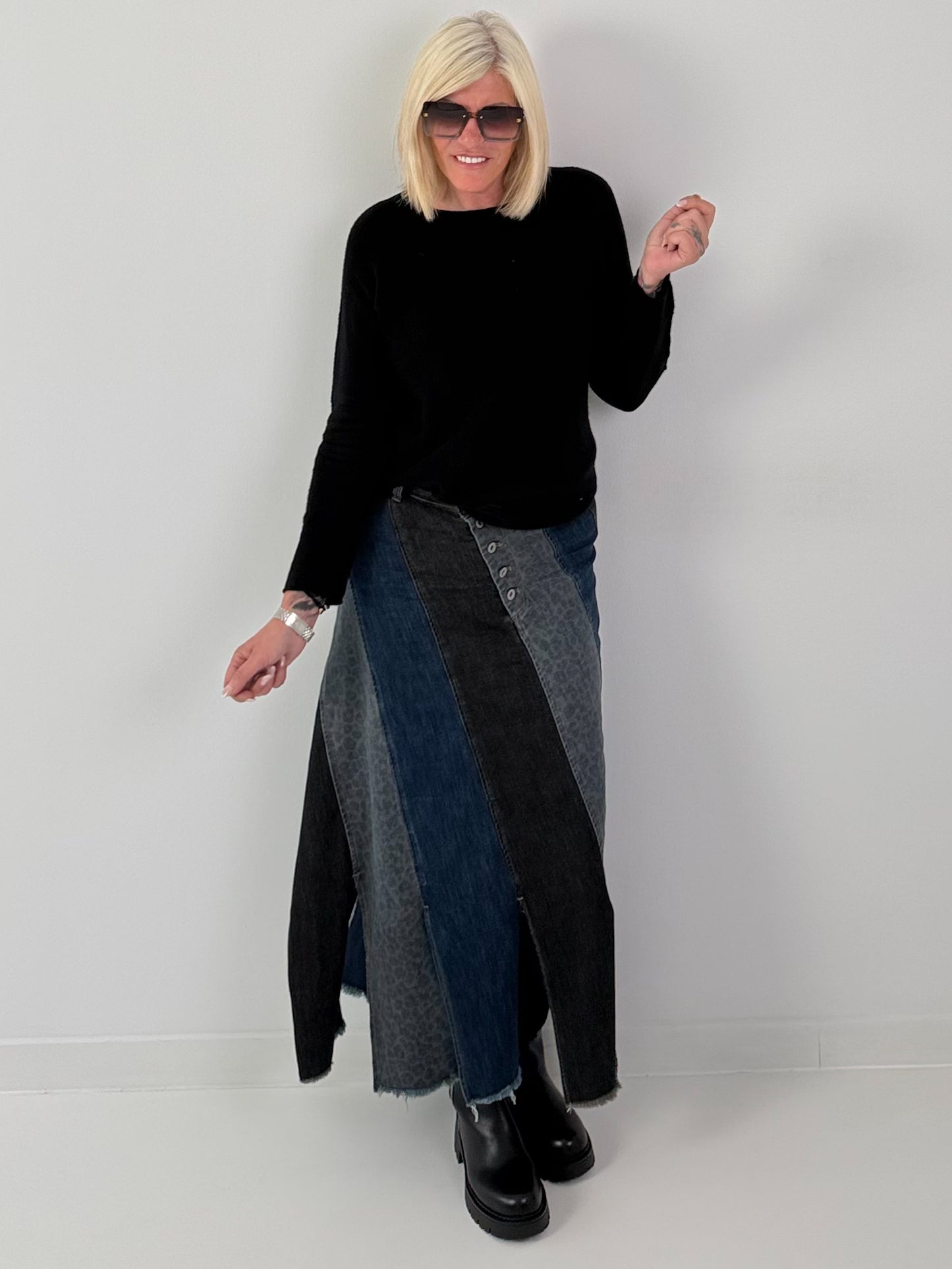 Jeansrock in verschiedenen Denim-Optiken- denim