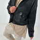 Vintage Blouson in leather look - black