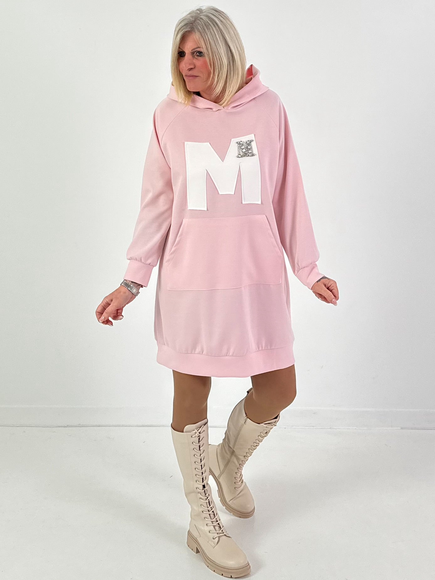Long Hoodie/Kleid Modell "Edition M" - rosa