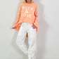 Oversized Shirt Modell "Rock&Love Wave" -apricot