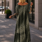 Carmen Sommerkleid mit Muster - oliv