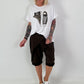 T-Shirt Chucks - weiss-dunkelbraun