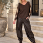 Sweater with rhinestone appliqués - mocha