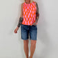Halter Neck Top with Allover Pattern - orange-pink