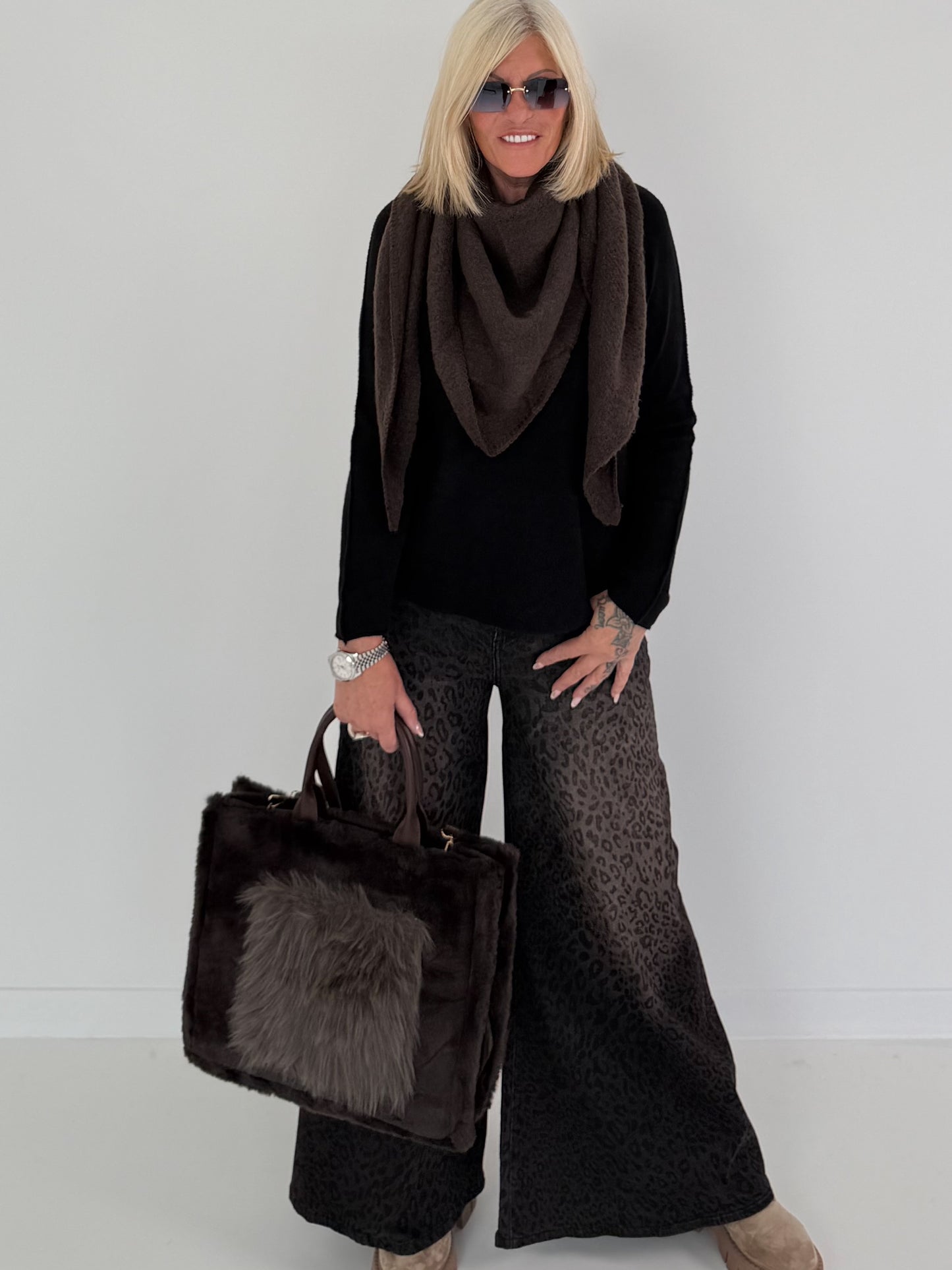 Weicher Basic Pullover - schwarz