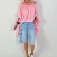 Tunic with side ruffles - pink
