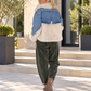 Jeansjacke in Felloptik - denim-beige