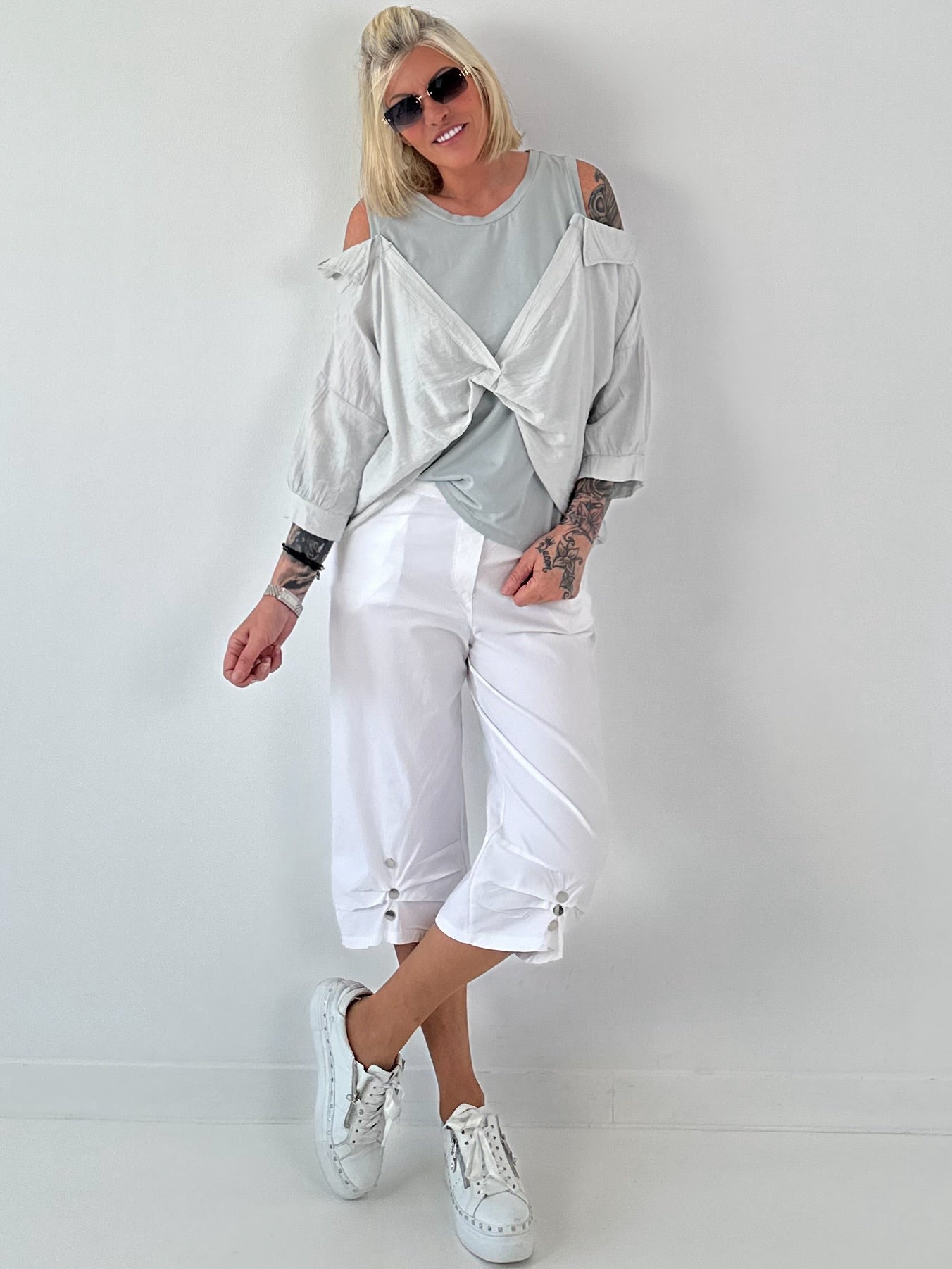 Tunika mit integrierten Top - grau