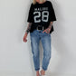 Sweater mit Vintage-Print - schwarz
