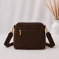 Crossbody-Bag in Wildleder-Optik - mokka