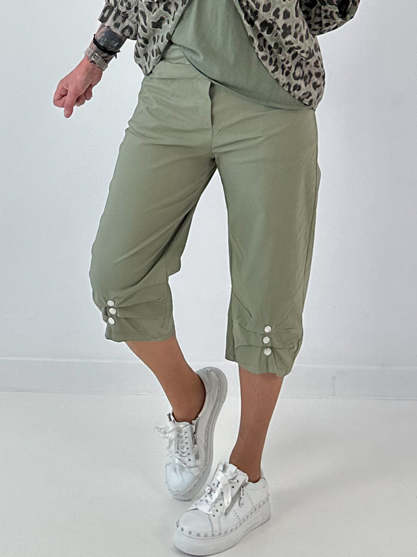 Hose mit Druckknöpfen Details- khaki