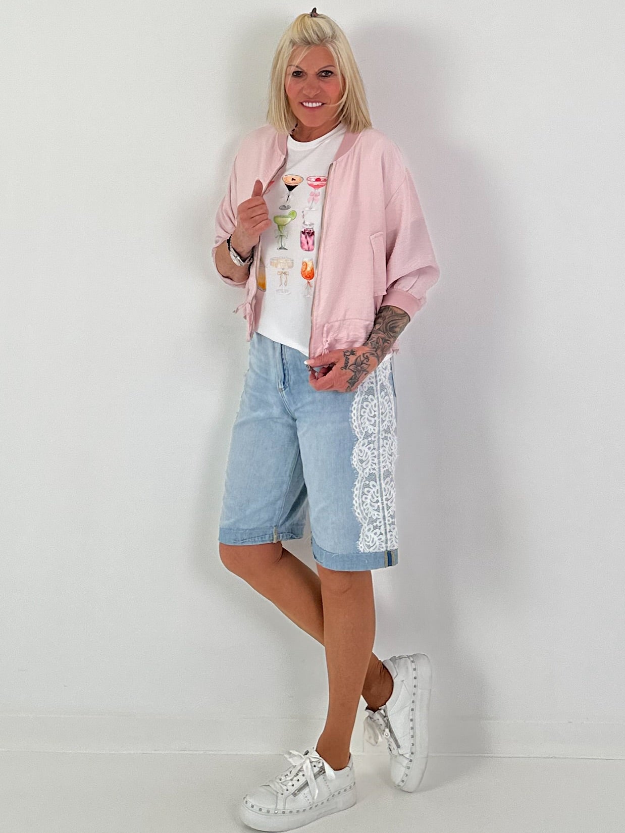 Light Blouson with Tie Detail - Pink