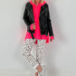 Casual lange hoodie met duimgat - neonroze