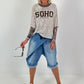 Pailletten Shirt SOHO New York - silber-schoko