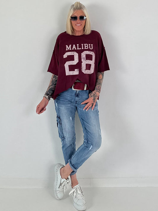 Sweater mit Vintage-Print - berry