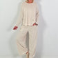 Zweiteiler mit Statement Patch - beige